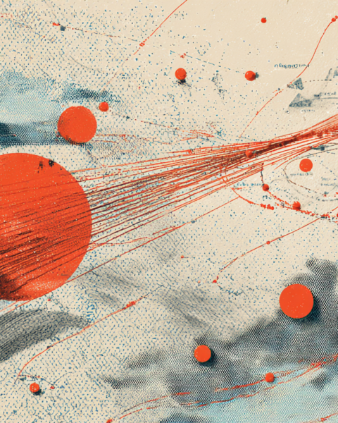 Abstract editorial illustration showing weak customer, competitor, technology, channel, and cultural signals converging into clearer market patterns and strategic decisions.